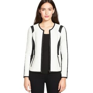 Rebecca Taylor Textured Black/White Fitted Jacket size 4